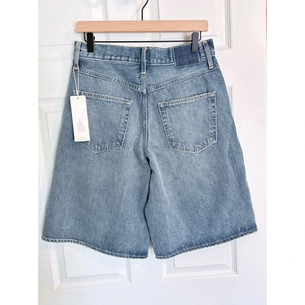 AMO Laura Short Size 27 Blue Denim High Rise Bermuda Skater Jorts NEW